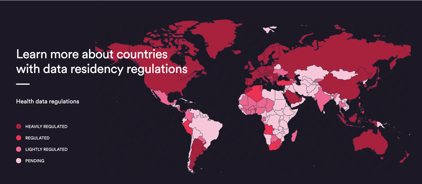 Learn more about countries with data residency regulations