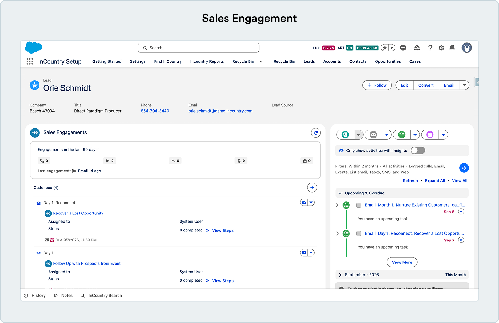 Sales engagement